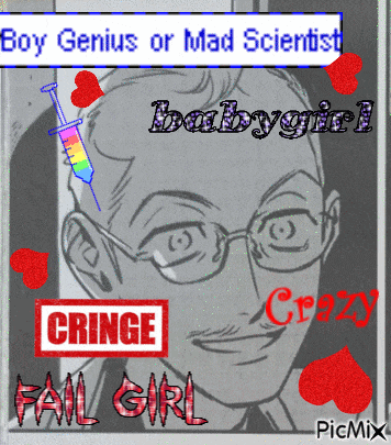 a picture of a man with glasses and the words cringe fail girl on the bottom