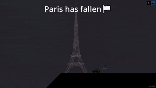 a drawing of the eiffel tower and the words paris has fallen