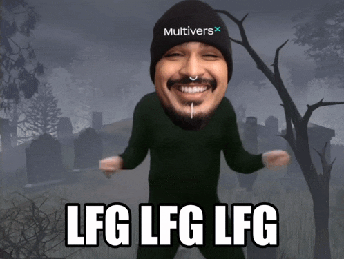 a man wearing a beanie that says multiverse on it