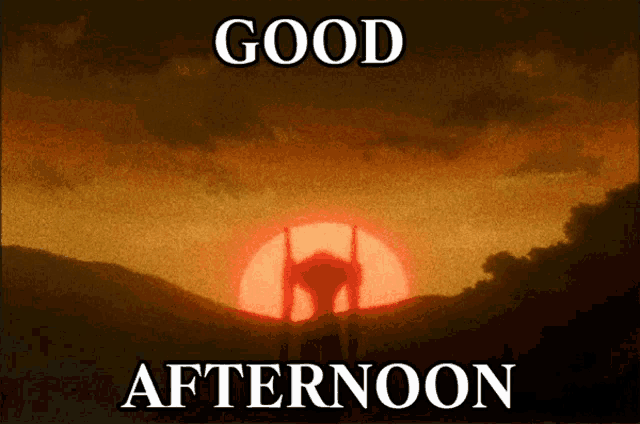 a poster that says good afternoon in white letters