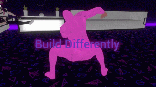Vrchat Built Different GIF - Vrchat Built Different Pink Guy GIFs