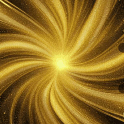 a gold swirl with a yellow center and a black background