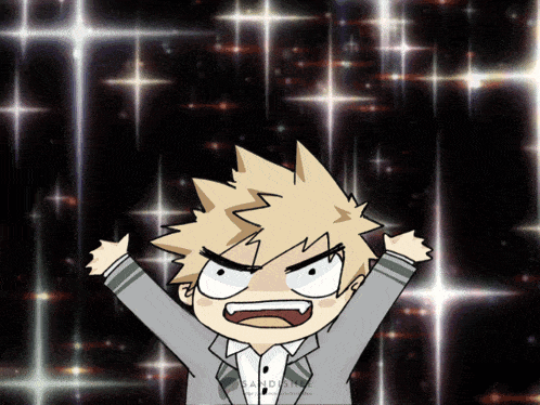 a cartoon drawing of a boy with his arms in the air and the words sandshade on the bottom