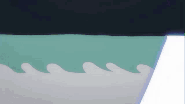 a painting of waves on a white background