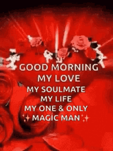 a good morning my love my soulmate my life my one and only magic man