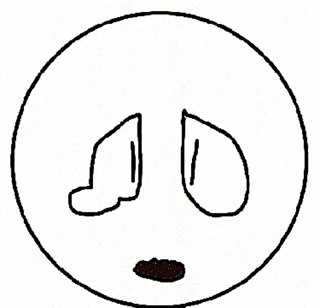 a drawing of a smiley face with a red mouth