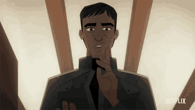 a cartoon of a man with a netflix logo on the bottom