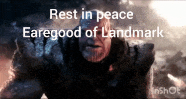 a video of thanos with the words rest in peace earegood of landmark