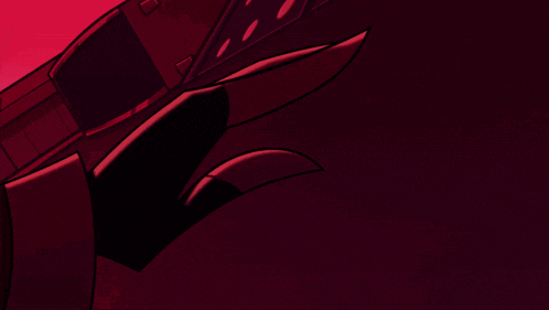 a dark red background with a few white lines