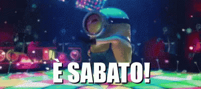 Buon Sabato Minions Discoteca Ballo Ballare Febbre Del Sabato Sera GIF - Saturday Night Fever Minions Despicable Me GIFs