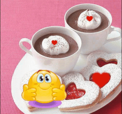 Cookies Tea GIF - Cookies Tea Hearts GIFs