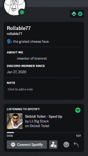 a screenshot of rollable77 's profile page
