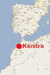 a map showing the location of kenitra in spain