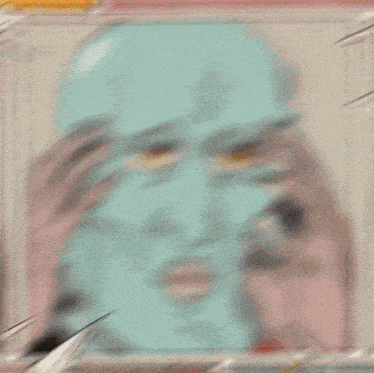 a comic book drawing of a man with a mask on his head