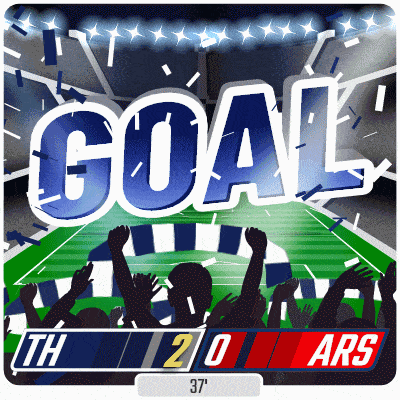 an illustration of a soccer game that says goal