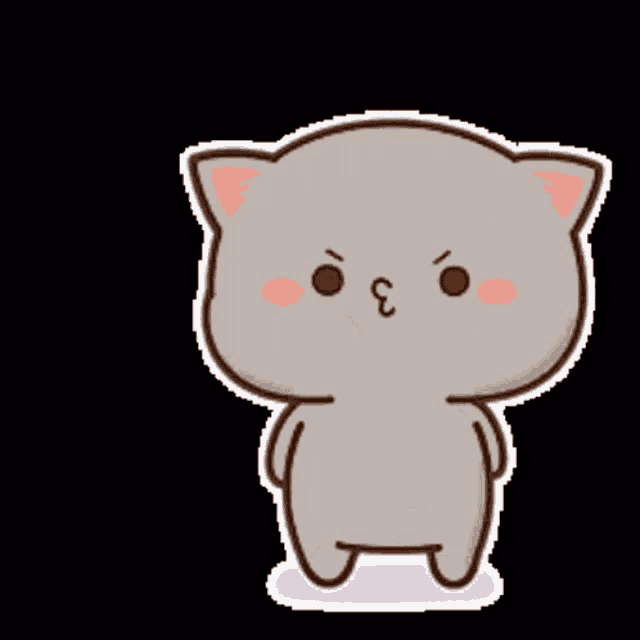 a cartoon cat is laying on its back with chinese writing behind it .