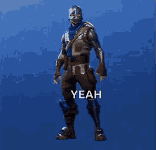 a man in a helmet is dancing in the air with the words `` yeah '' written in arabic .