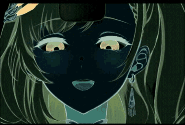 a cartoon drawing of a girl with a circle around her face