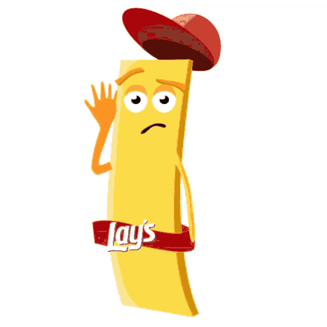 a cartoon illustration of a lay 's french fries character