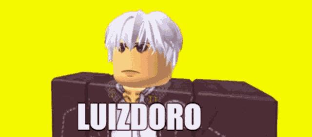 a cartoon character with the name luizdoro written on the bottom