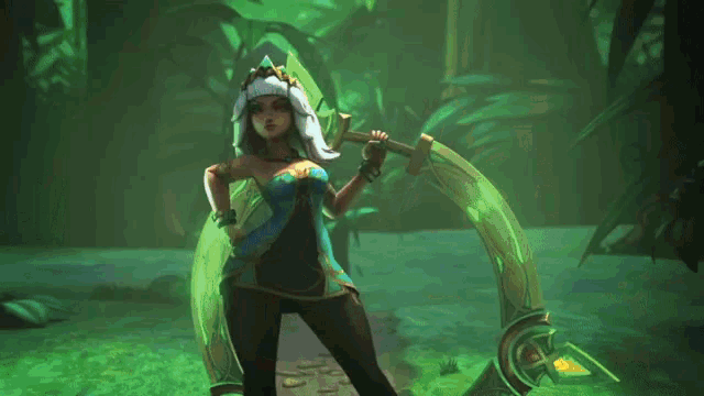 a woman with a crown on her head holding a sword