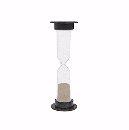 an hourglass with the words " i 'm waiting " written below it