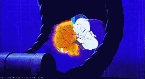 a cartoon of hercules holding a baby lion and a baby hippo