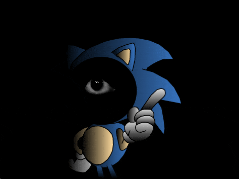 a cartoon of sonic the hedgehog with a black eye
