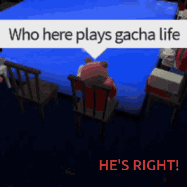 a poster that says who here plays gacha life