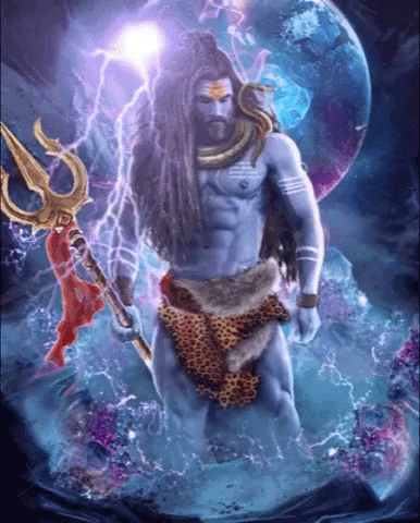 Lord Shiva Lightning Bolt GIF - Lord Shiva Lightning Bolt Trident GIFs