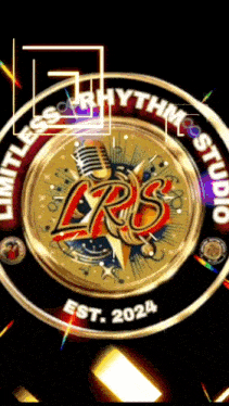 a logo for limitless rhythms studio shows a microphone and the year 2024