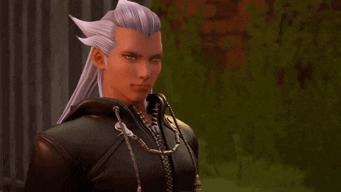 a video game character with gray hair and a necklace says we shall soon see .