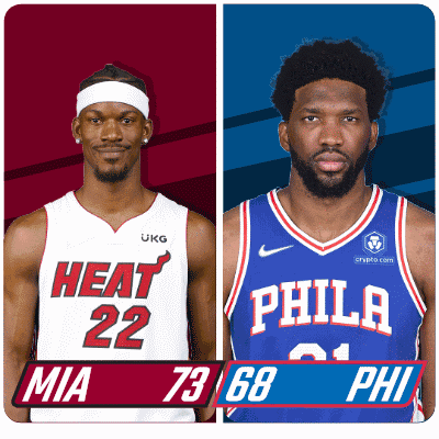 Miami Heat (73) Vs. Philadelphia 76ers (68) Third-fourth Period Break GIF - Nba Basketball Nba 2021 GIFs
