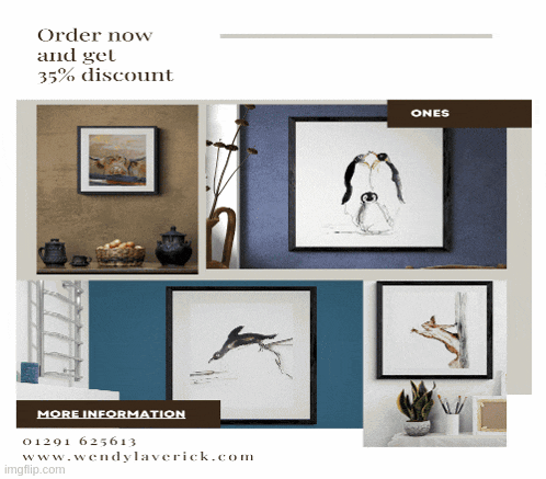 a collage of framed pictures with the words order now and get 35% discount at the top