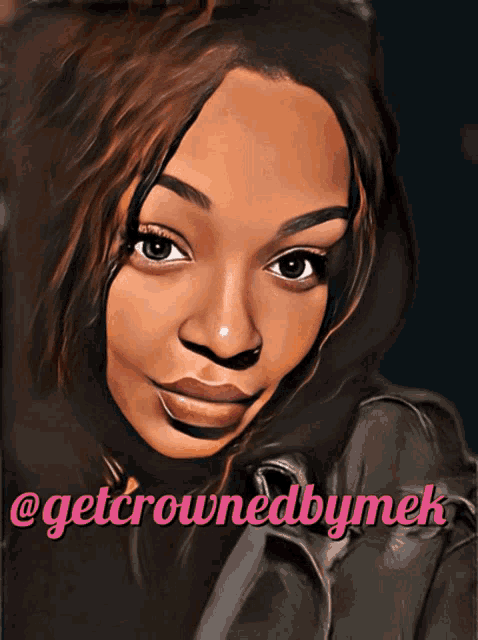 a painting of a woman with the words getcrownedbymek written on the bottom