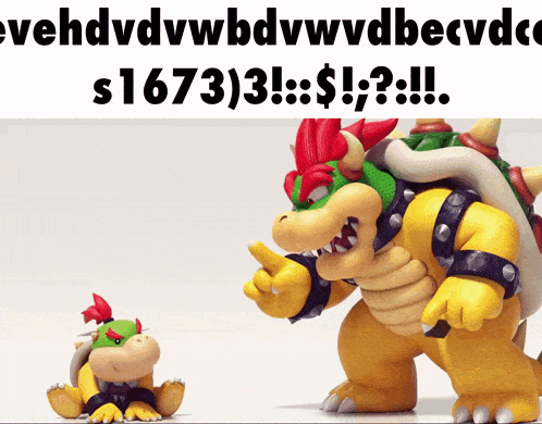 a picture of bowser giving a thumbs up next to a picture of a baby bowser
