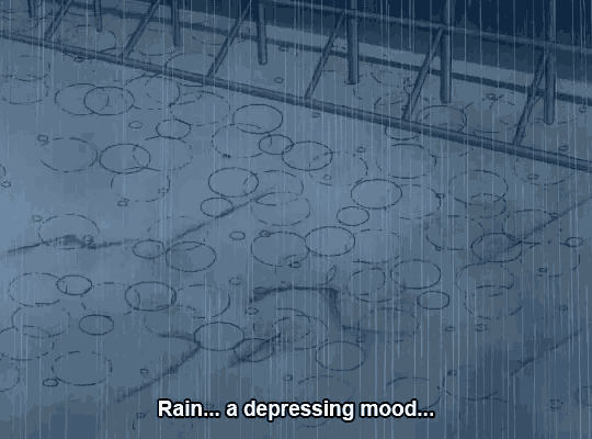 a drawing of rain with the words " rain a depressing mood " below it