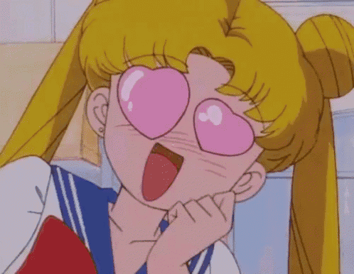 a cartoon girl wearing heart shaped sunglasses is making a face .