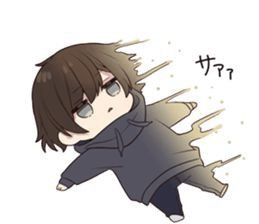 a chibi boy in a hoodie is laying down on the ground .