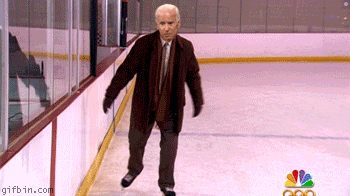 a man is walking on an ice rink with a nbc logo in the corner