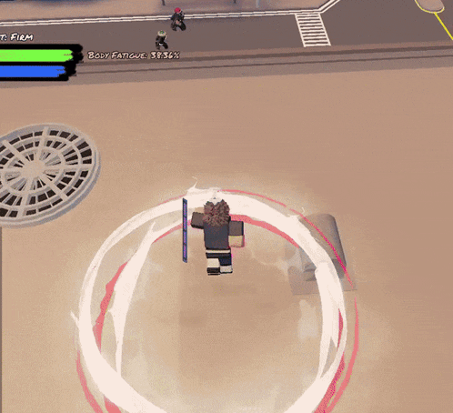 a screenshot of a video game shows a character with a body fatigue of 5%