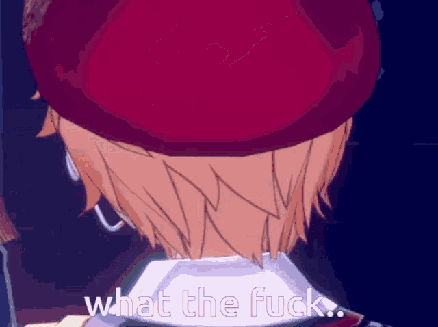 a cartoon character is wearing a red beret and says what the fuck