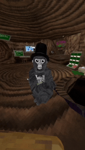 a gorilla is wearing a top hat and a shirt that says u.s. army