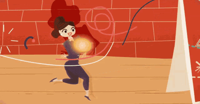 a cartoon drawing of a woman holding a light in her hand