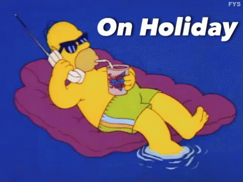 On Holiday GIF - Holiday Vacation Simpsons GIFs