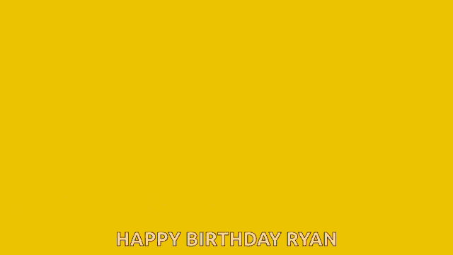 a cartoon of a man driving a red tractor with the words happy birthday ryan written below him
