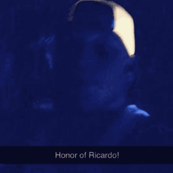 a blue background with the words honor of ricardo at the top
