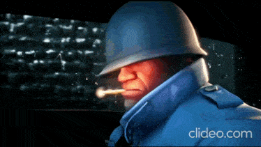 a video of a soldier smoking a cigarette with clideo.com in the bottom right corner