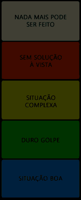 a row of colored squares with the words nada mais pode ser feito on top
