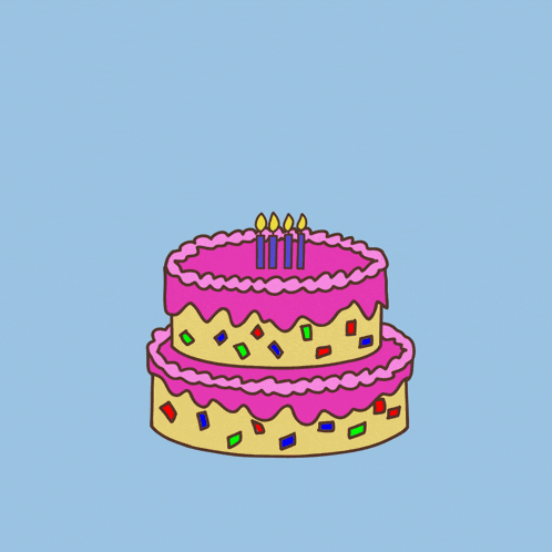 a shiba inu wearing headphones is sitting on top of a birthday cake